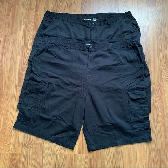 2 KingSize Pocket Cargo Shorts Men Size 52 Big Black NWOT